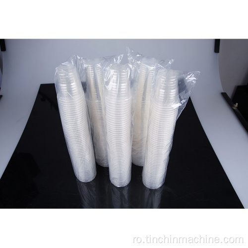 Mașină automată de ambalare a cupei din plastic cu contor cu laser